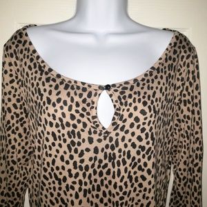 Banana Republic Animal Print Surplus Knit Top Med